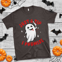 Funny Halloween T Shirt Cute Ghost Just The Tip I Promise - Wonder Print Shop