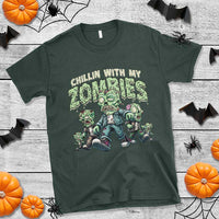 Funny Halloween T Shirt Chillin With My Zombies - Wonder Print Shop