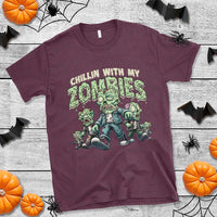 Funny Halloween T Shirt Chillin With My Zombies - Wonder Print Shop
