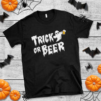 Funny Halloween Beer T Shirt Trick Or Beer Drinking Ghost - Wonder Print Shop