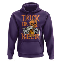Funny Halloween Beer Hoodie Trick Or Beer Drinking Pumpkin Skeleton