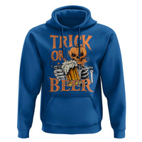 Funny Halloween Beer Hoodie Trick Or Beer Drinking Pumpkin Skeleton