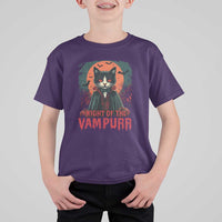 Halloween Vampire Cat T Shirt For Kid Night Of The Vampurr - Wonder Print Shop