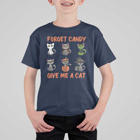 Halloween Cat Lover T Shirt For Kid Forget Candy Give Me Cat - Wonder Print Shop