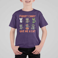 Halloween Cat Lover T Shirt For Kid Forget Candy Give Me Cat - Wonder Print Shop