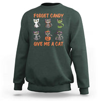 Halloween Cat Lover Sweatshirt Forget Candy Give Me Cat - Wonder Print Shop