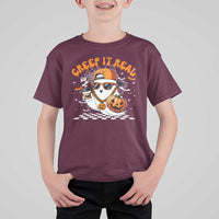Funny Halloween Hip Hop T Shirt For Kid Creep It Real Gangster Ghost - Wonder Print Shop