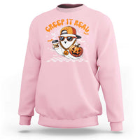 Funny Halloween Hip Hop Sweatshirt Creep It Real Gangster Ghost - Wonder Print Shop