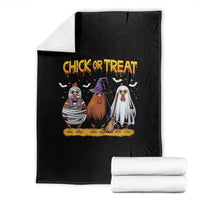 Funny Halloween Throw Blanket Chick Or Treat Spooky Chicken - Wonder Print Shop