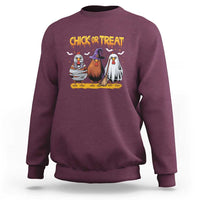 Funny Halloween Sweatshirt Chick Or Treat Spooky Chicken - Wonder Print Shop