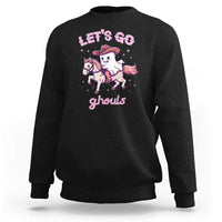 Halloween Cowboy Sweatshirt Let's Go Ghouls Ghost Riding Horse - Wonder Print Shop