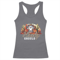 Halloween Cowboy Racerback Tank Top Howdy Ghouls Funny Western Ghost