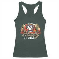 Halloween Cowboy Racerback Tank Top Howdy Ghouls Funny Western Ghost