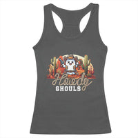 Halloween Cowboy Racerback Tank Top Howdy Ghouls Funny Western Ghost
