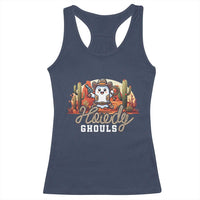 Halloween Cowboy Racerback Tank Top Howdy Ghouls Funny Western Ghost
