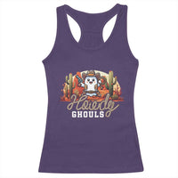 Halloween Cowboy Racerback Tank Top Howdy Ghouls Funny Western Ghost