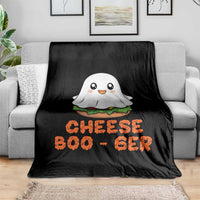Funny Halloween Throw Blanket Cheese Boo-ger Cute Hamburger Ghost - Wonder Print Shop