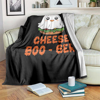 Funny Halloween Throw Blanket Cheese Boo-ger Cute Hamburger Ghost - Wonder Print Shop