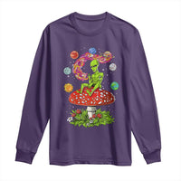 Outer Space Funny Alien Smoking Long Sleeve Shirt