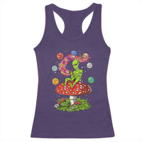 Outer Space Funny Alien Smoking Racerback Tank Top