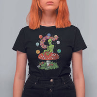 Outer Space Funny Alien Smoking T Shirt For Women