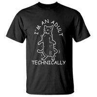 I'm An Adult Technically Funny Cat 18th Birthday T Shirt - Wonder Print Shop