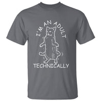 I'm An Adult Technically Funny Cat 18th Birthday T Shirt - Wonder Print Shop
