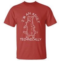 I'm An Adult Technically Funny Cat 18th Birthday T Shirt - Wonder Print Shop