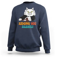 Judge Cat Judging You Silently Funny Sarcastic Sweatshirt - Wonder Print Shop