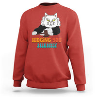 Judge Cat Judging You Silently Funny Sarcastic Sweatshirt - Wonder Print Shop