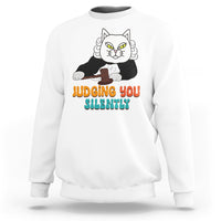 Judge Cat Judging You Silently Funny Sarcastic Sweatshirt - Wonder Print Shop
