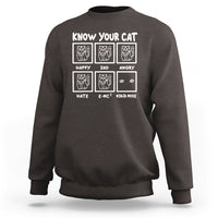Know Your Cat Happy Sad Angry Hate Or Ninja Mode Sweatshirt - Wonder Print Shop