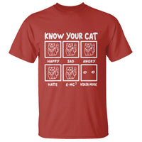 Know Your Cat Happy Sad Angry Hate Or Ninja Mode T Shirt - Wonder Print Shop