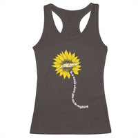 Be Kind Racerback Tank Top In A World Where You Can Be Anything Sunflower