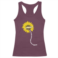 Be Kind Racerback Tank Top In A World Where You Can Be Anything Sunflower