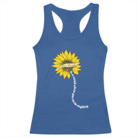 Be Kind Racerback Tank Top In A World Where You Can Be Anything Sunflower