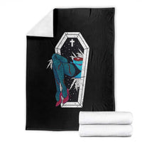 Creepy Halloween Throw Blanket Sexy Zombie Legs Flash Tattoo Coffin - Wonder Print Shop
