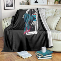 Creepy Halloween Throw Blanket Sexy Zombie Legs Flash Tattoo Coffin - Wonder Print Shop