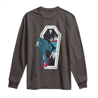 Creepy Halloween Long Sleeve Shirt Sexy Zombie Legs Flash Tattoo Coffin