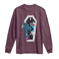 Creepy Halloween Long Sleeve Shirt Sexy Zombie Legs Flash Tattoo Coffin