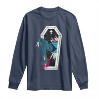Creepy Halloween Long Sleeve Shirt Sexy Zombie Legs Flash Tattoo Coffin