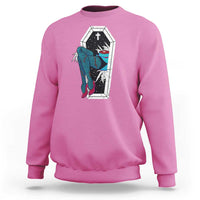 Creepy Halloween Sweatshirt Sexy Zombie Legs Flash Tattoo Coffin - Wonder Print Shop