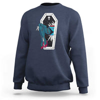 Creepy Halloween Sweatshirt Sexy Zombie Legs Flash Tattoo Coffin - Wonder Print Shop