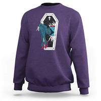 Creepy Halloween Sweatshirt Sexy Zombie Legs Flash Tattoo Coffin - Wonder Print Shop