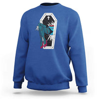 Creepy Halloween Sweatshirt Sexy Zombie Legs Flash Tattoo Coffin - Wonder Print Shop