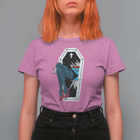 Creepy Halloween T Shirt For Women Sexy Zombie Legs Flash Tattoo Coffin - Wonder Print Shop