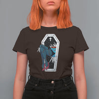 Creepy Halloween T Shirt For Women Sexy Zombie Legs Flash Tattoo Coffin - Wonder Print Shop
