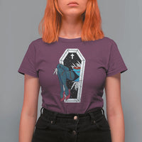 Creepy Halloween T Shirt For Women Sexy Zombie Legs Flash Tattoo Coffin - Wonder Print Shop