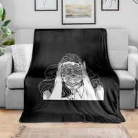 Creepy Aesthetic All Eyes On Me Psycho Girl Throw Blanket - Wonder Print Shop