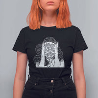 Creepy Aesthetic All Eyes On Me Psycho Girl T Shirt For Women - Wonder Print Shop